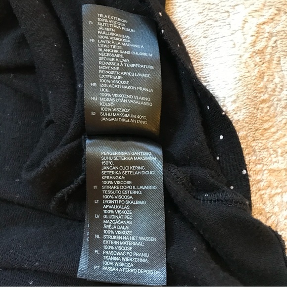 H&M black with white dots sleeveless soft comfortable midi dress Size S - Picture 9 of 11